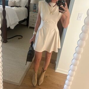 Elegant Cream Sleeveless Dress